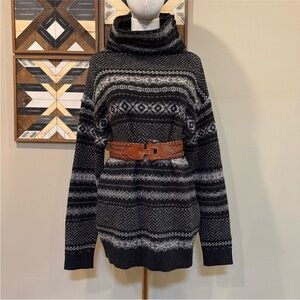Ralph Lauren Collection Fair Isle Cashmere Wool Blend Sweater Oversized Medium